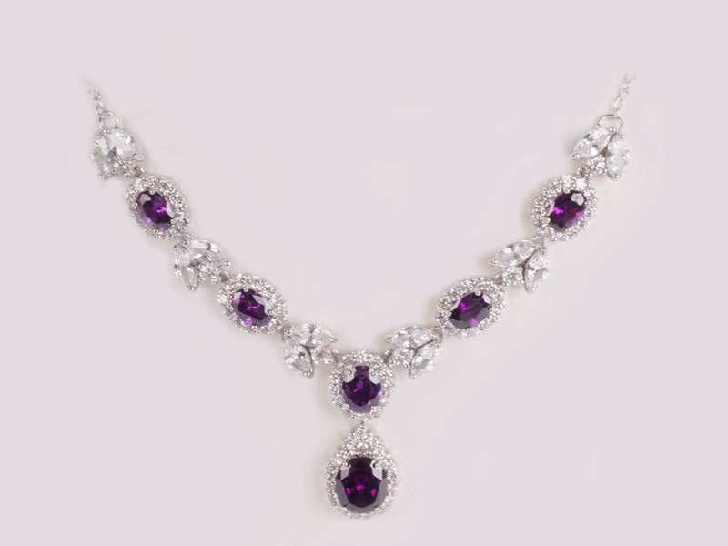 Amethyst Cubic Zirconia Necklace
