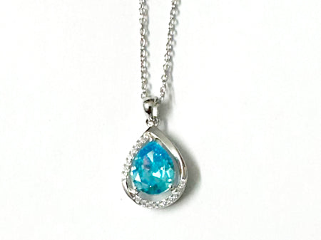 Aqua Cubic Zirconia Necklace