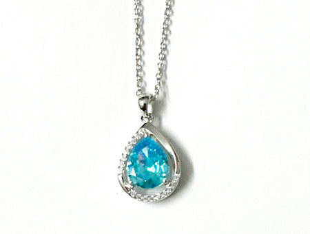 Aqua Cubic Zirconia Necklace