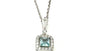 Silver Aquamarine & White Cz Stone Set Necklace