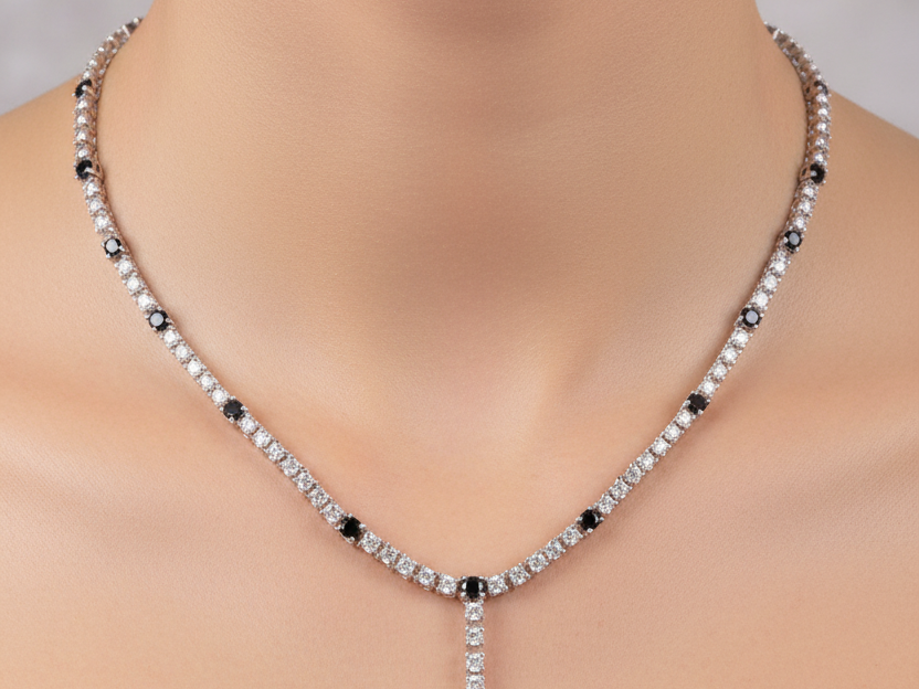 Black Cubic Zirconia Necklace