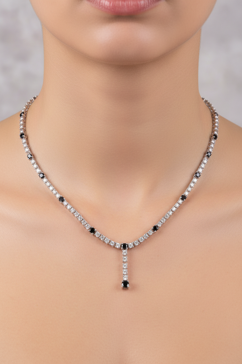 Black Cubic Zirconia Necklace