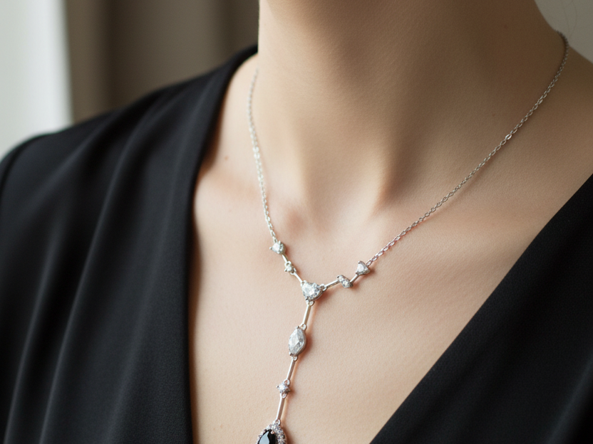 Black Cubic Zirconia Necklace