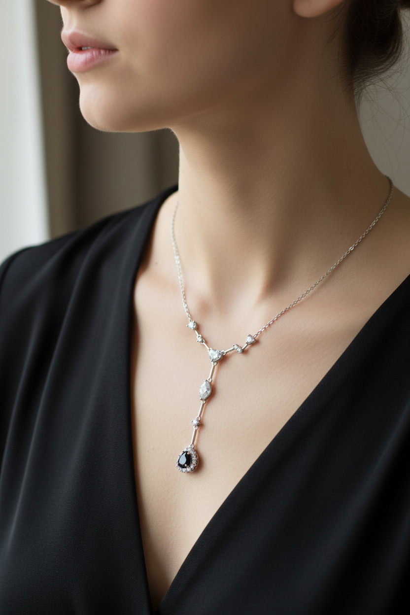 Black Cubic Zirconia Necklace