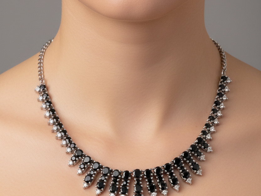 Black Cubic Zirconia Necklace