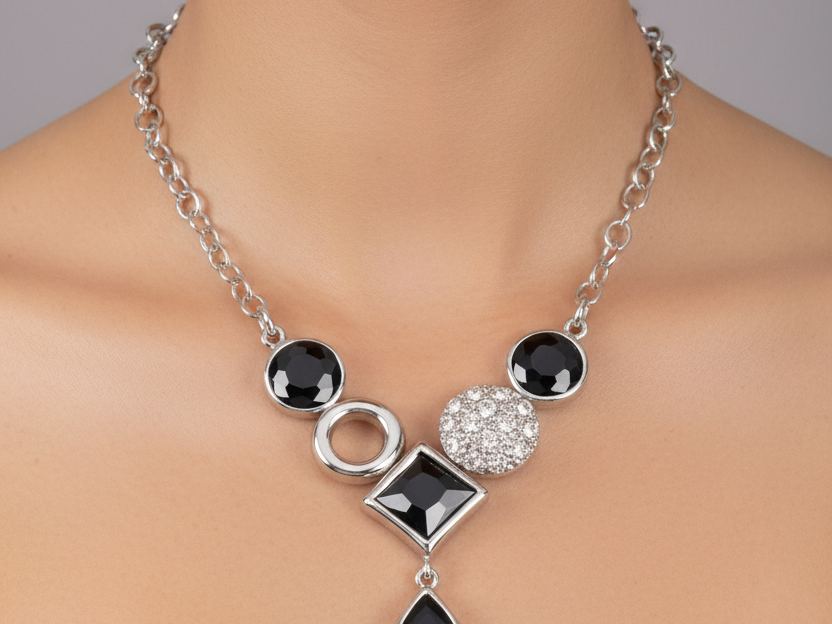 Black Cubic Zirconia Necklace
