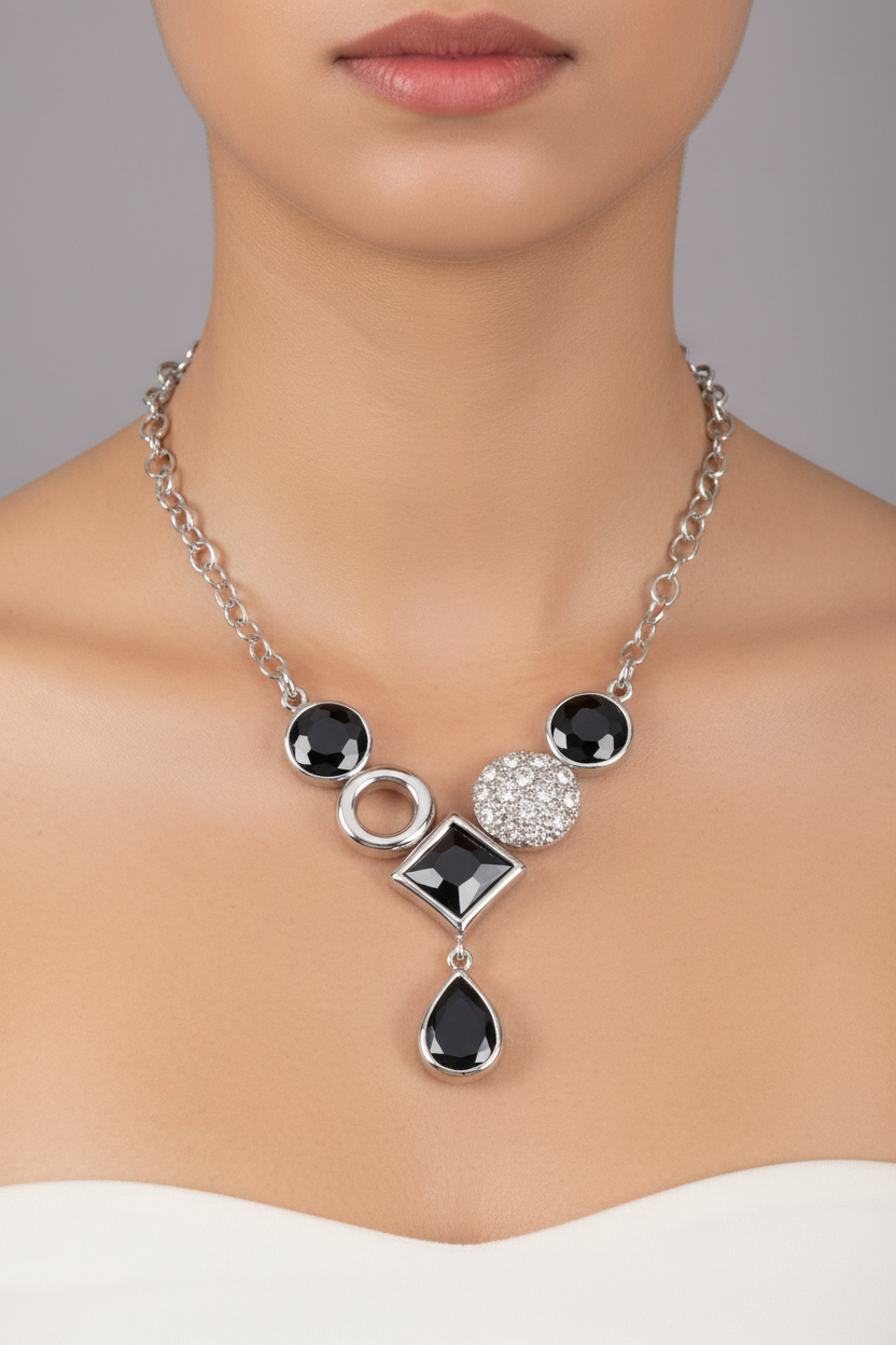 Black Cubic Zirconia Necklace