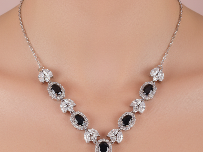 Black Cubic Zirconia Necklace