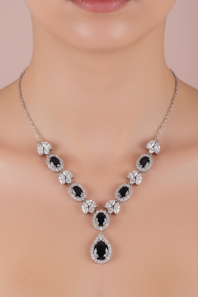 Black Cubic Zirconia Necklace