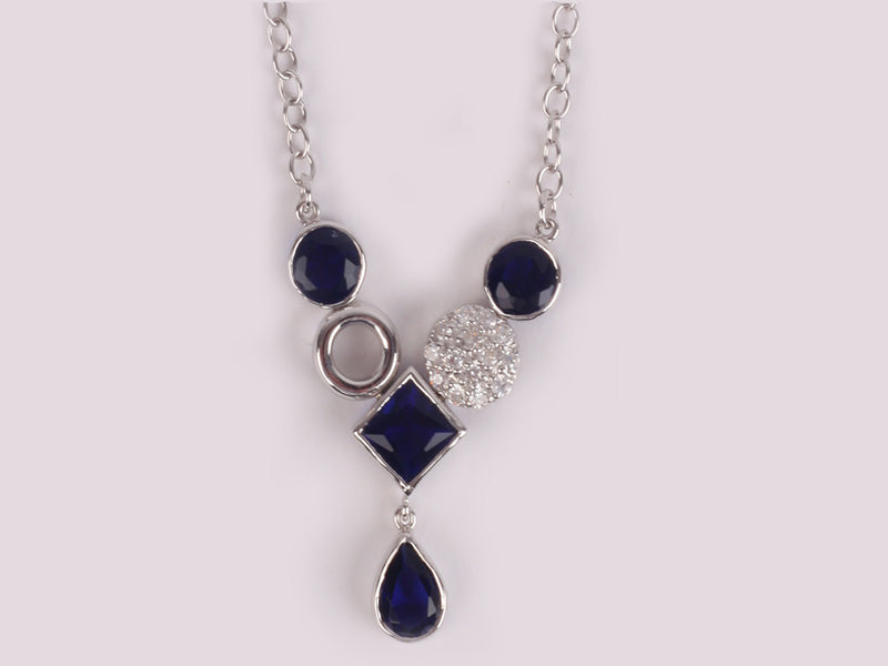 Sapphire Cubic Zirconia Necklace