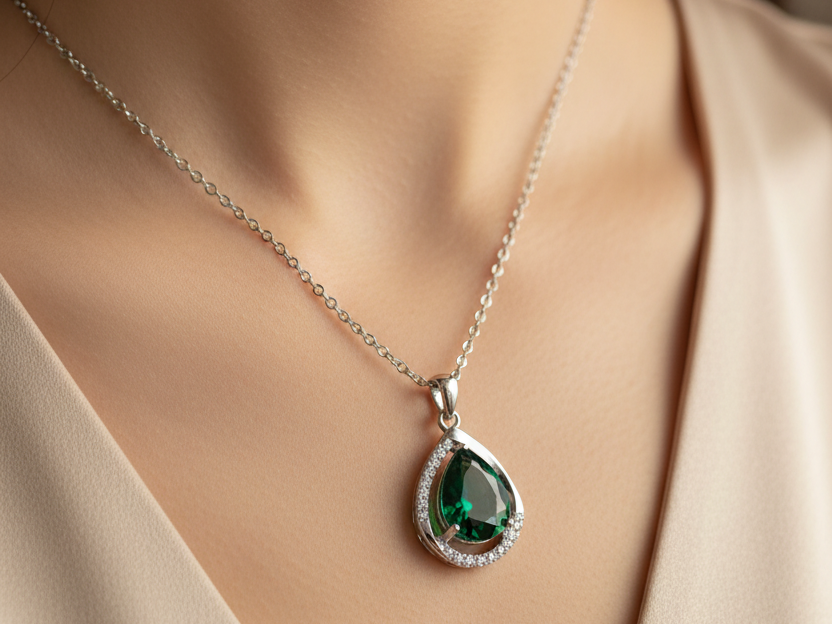 Emerald Cubic Zirconia Necklace
