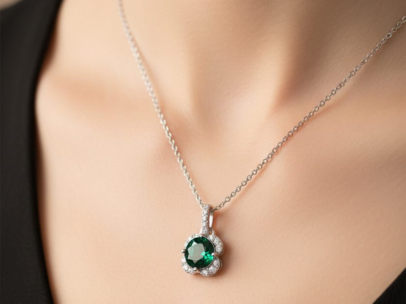 Emerald Cubic Zirconia Necklace