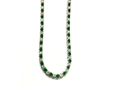 Emerald Cubic Zirconia Claw Set Tennis Bracelet