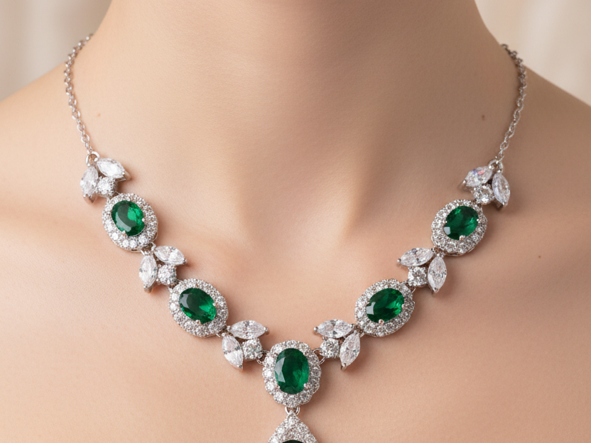 Emerald Cubic Zirconia Necklace