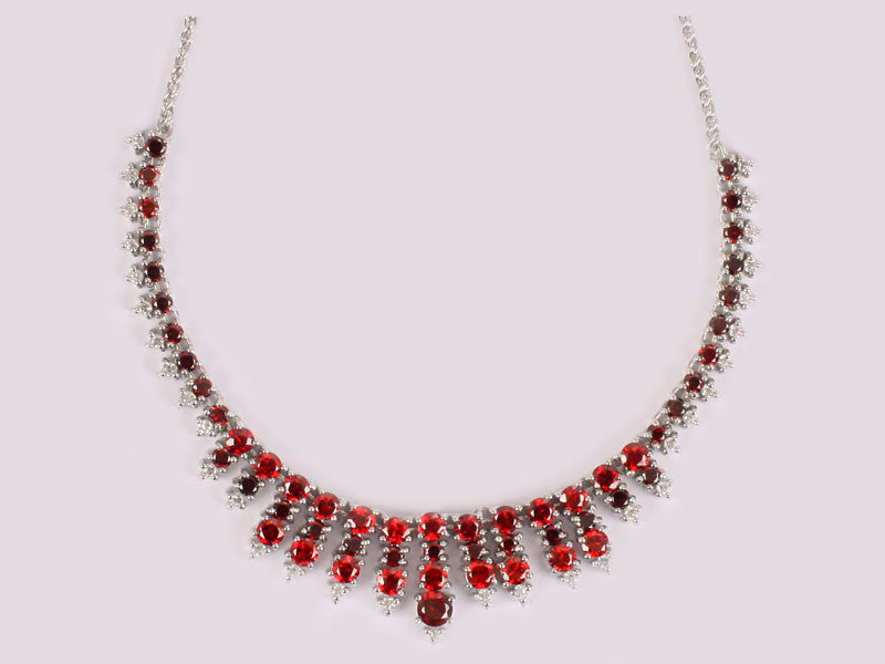 Garnet Cubic Zirconia Necklace