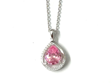 Pink Cubic Zirconia Necklace