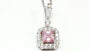 Silver Pink & White Cz Stone Set Necklace