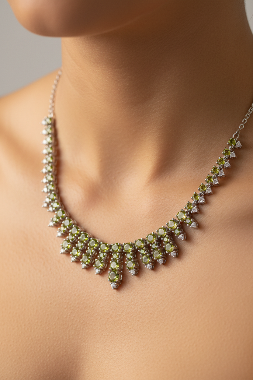 Peridot Cubic Zirconia Necklace