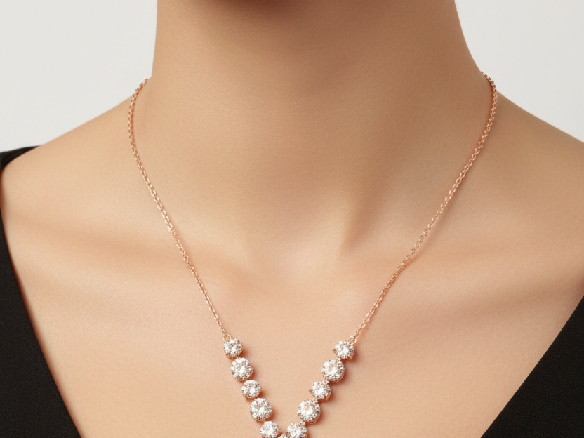 A White Cubic Zirconia Necklace.