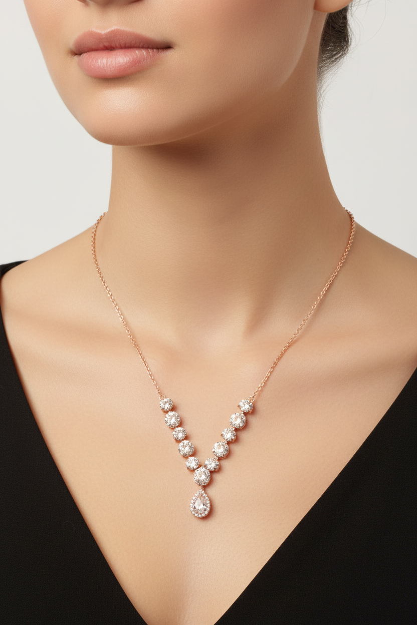 A White Cubic Zirconia Necklace.