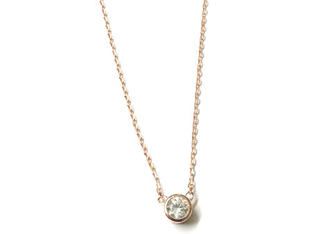 A Rose Gold Plate with white CZ Necklace