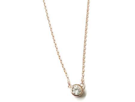 A Rose Gold Plate with white CZ Necklace