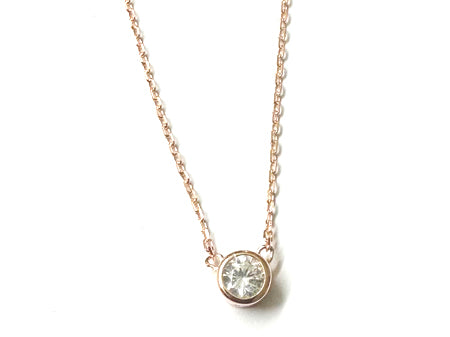 A Rose Gold Plate with white CZ Necklace