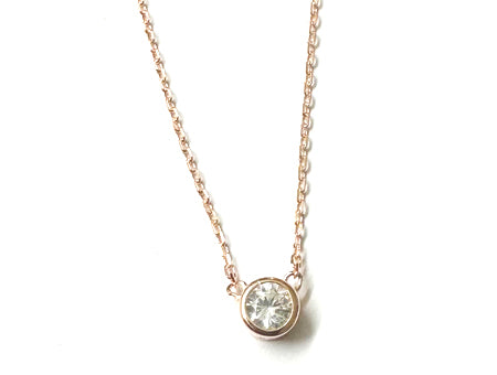 A Rose Gold Plate with white CZ Necklace