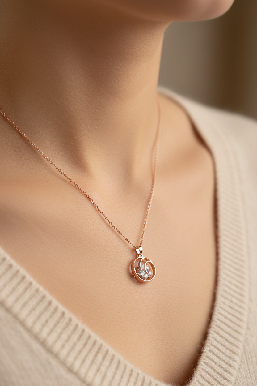 A White Cubic Zirconia Necklace.