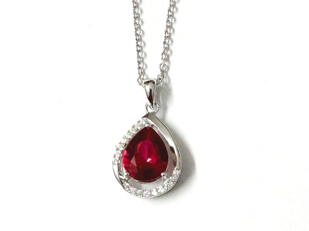 A Ruby Cubic Zirconia Necklace