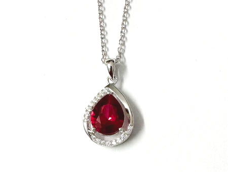 A Ruby Cubic Zirconia Necklace