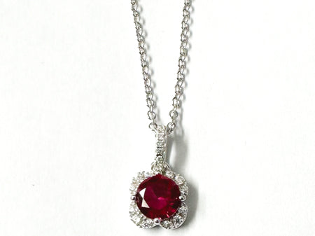 A Ruby Cubic Zirconia Necklace