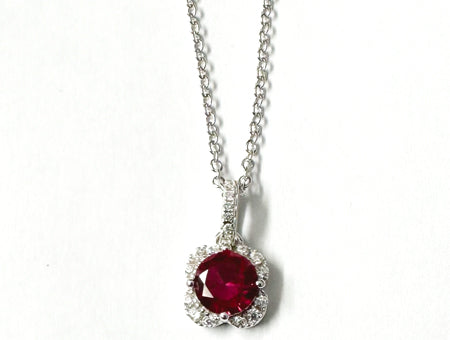 A Ruby Cubic Zirconia Necklace