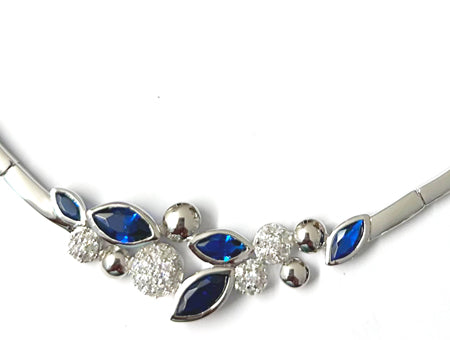 A Sapphire Cubic Zirconia Necklace