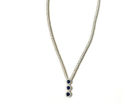 Sapphire Cubic Zirconia Silver Necklace.