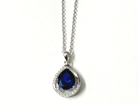 A Sapphire Cubic Zirconia Necklace