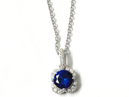 A Sapphire Cubic Zirconia Necklace