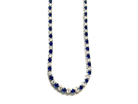 Sapphire Cubic Zirconia Claw Set Tennis Bracelet