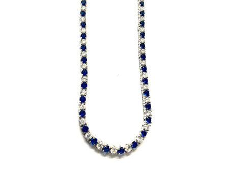 Sapphire Cubic Zirconia Claw Set Tennis Bracelet