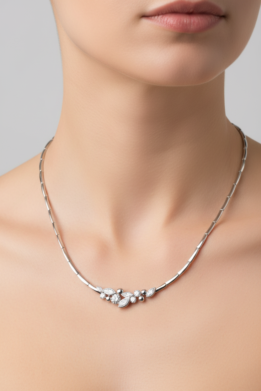 A White Cubic Zirconia Necklace.