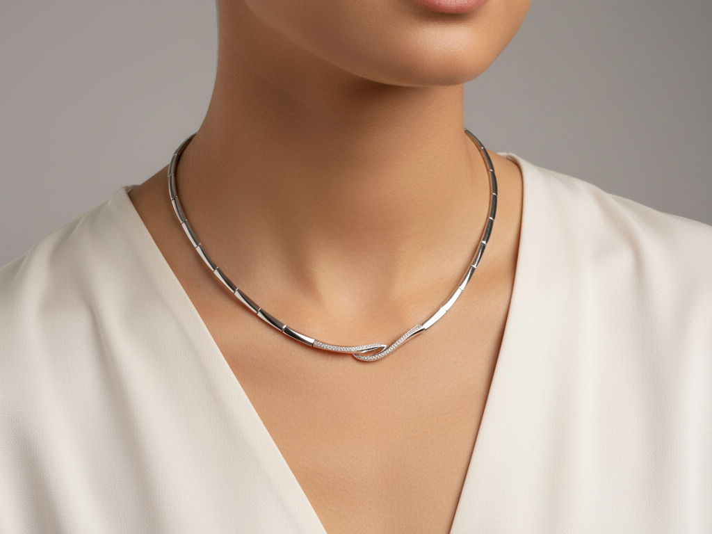 A White Cubic Zirconia Necklace.