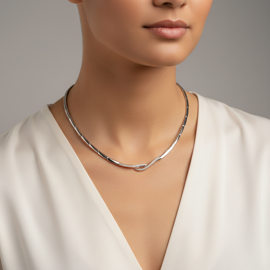 A White Cubic Zirconia Necklace.