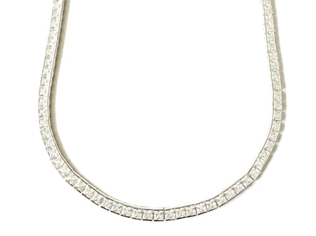 Cubic Zirconia Silver 2×2 Stone Bracelet