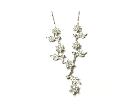 A Silver white CZ Necklace