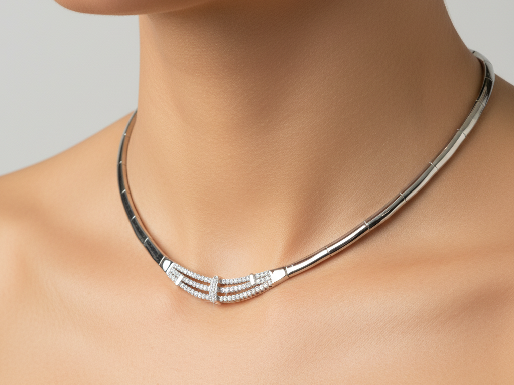 A White Cubic Zirconia Necklace.