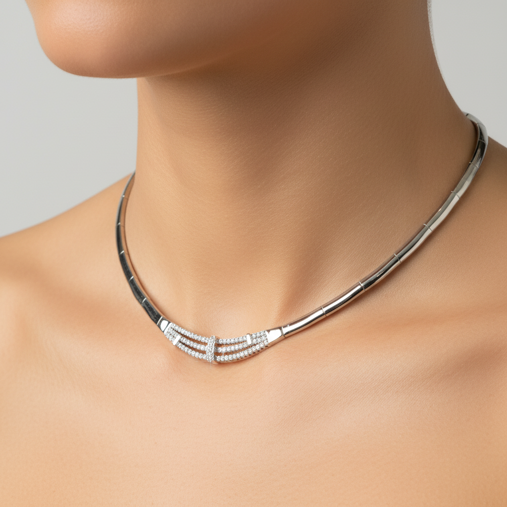 A White Cubic Zirconia Necklace.