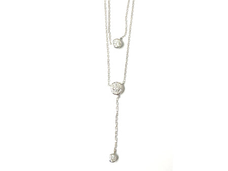 White Cubic Zirconia Silver Necklace.