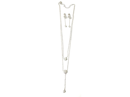 White Cubic Zirconia Silver Necklace.