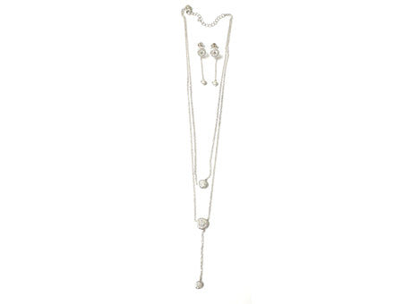 White Cubic Zirconia Silver Necklace.