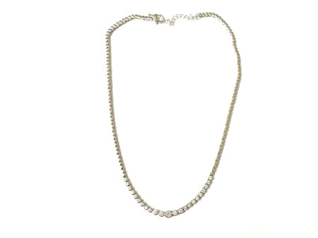 A White Cubic Zirconia Silver Necklace